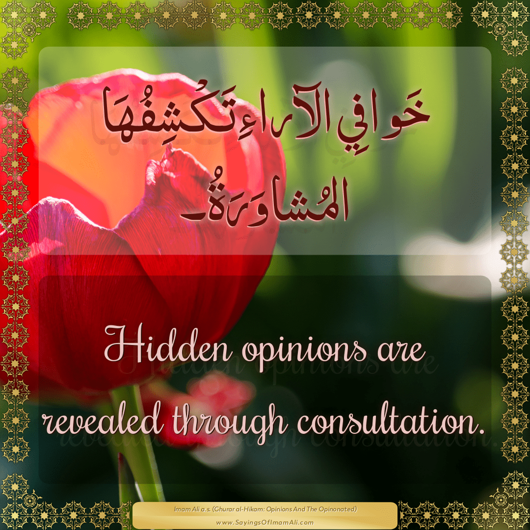 Hidden opinions are revealed through consultation.